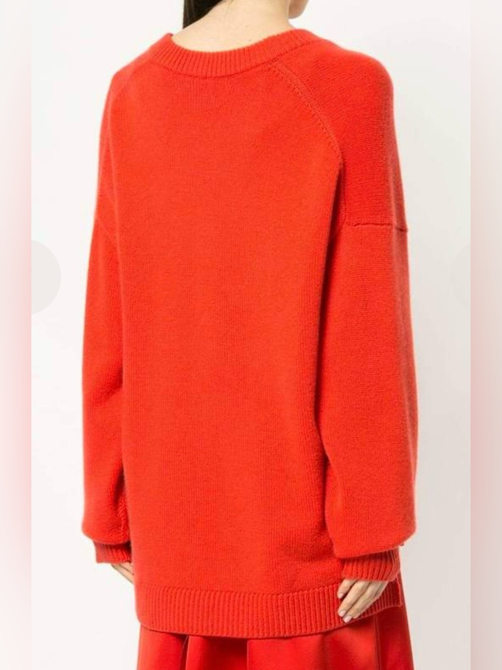 Tibi Cashmere Oversized Pullover Sweater in Ribbon Red, Size M/L - Picture 2 of 9